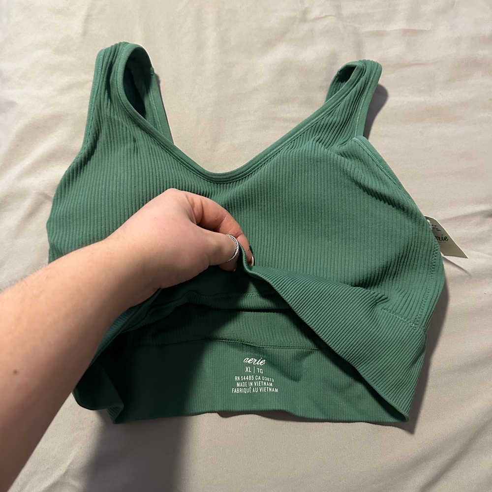 NWT Aerie Women's Ribbed Green Bralette - Picture 5 of 6